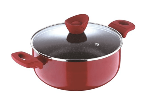 Bergner Bellini Plus Non Stick Casserole/Biryani Pot/Handi with Glass Lid